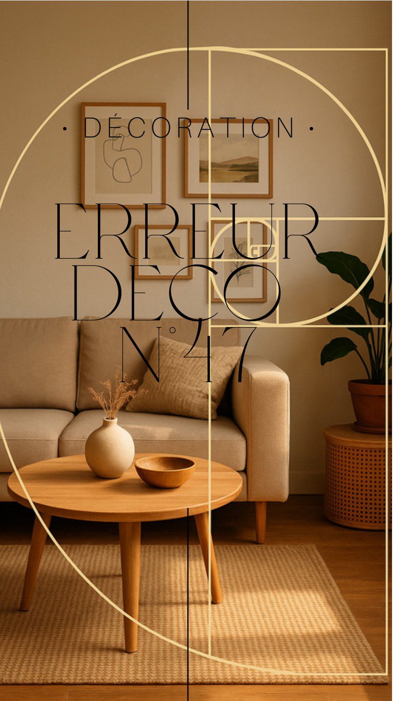 La petite erreur déco du jour: #47 Ne pas utiliser le nombre d’or  Ah, le nombre d’or, ce petit secret des pros pour un équilibre visuel parfait ! Inspiré par la nature, il permet de créer des proportions harmonieuses qui flattent l’œil. C’est simple : en suivant cette règle, vos compositions de meubles, cadres, ou même d’objets déco se placent naturellement de façon agréable et équilibrée. Ignorer le nombre d’or peut parfois donner un effet un peu désordonné ou bancal. 
N’hésitez pas à l’essayer : quelques ajustements peuvent transformer un espace et lui donner ce « je-ne-sais-quoi » d’harmonie visuelle !  #designerdebonheur #design #decoration #deco #déco #bonheur #home #homedesign #architectureinterieure #designinterieur #erreur #erreursàéviter #nombredor